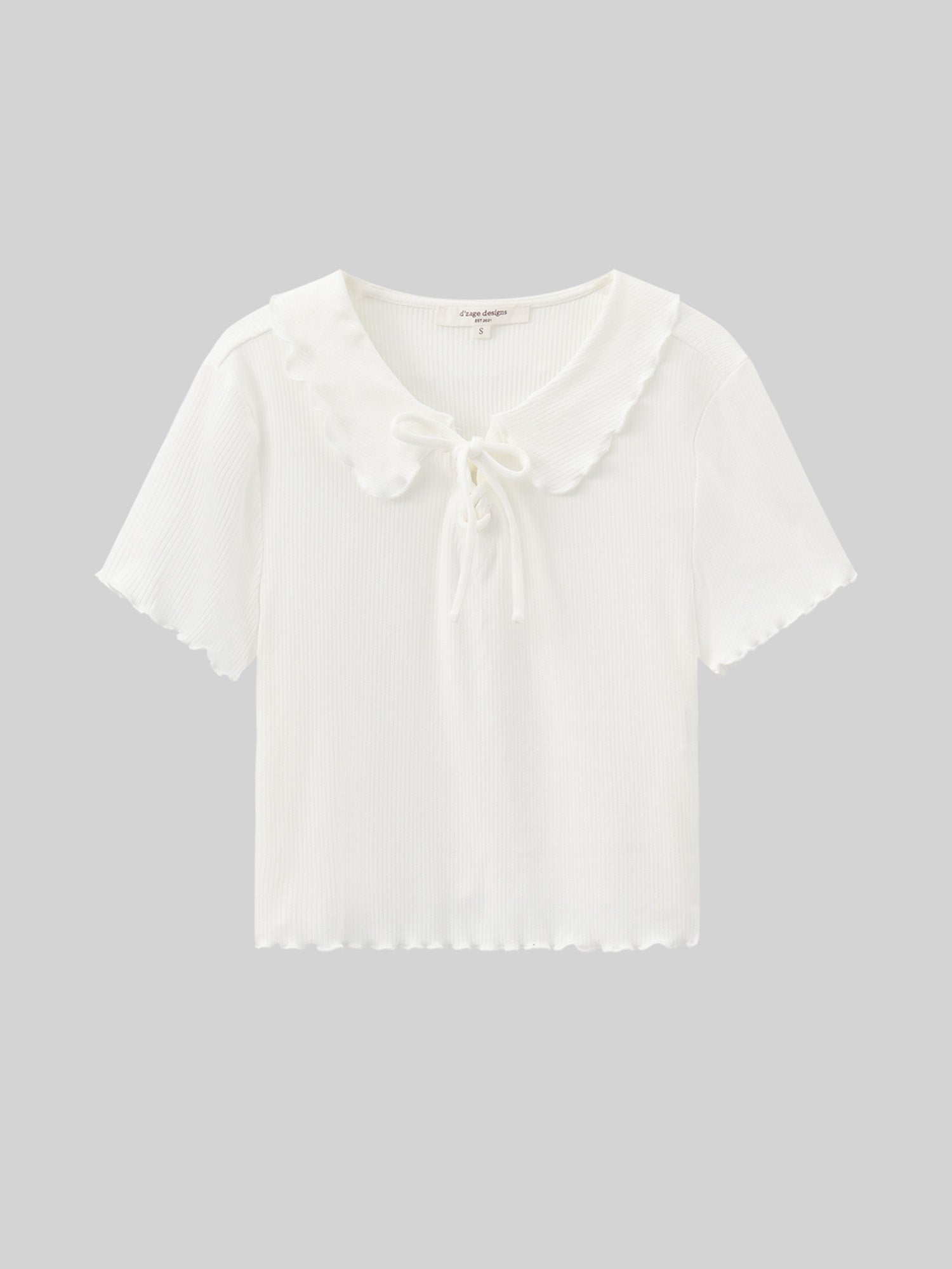 Open Collar Lace Up Top
