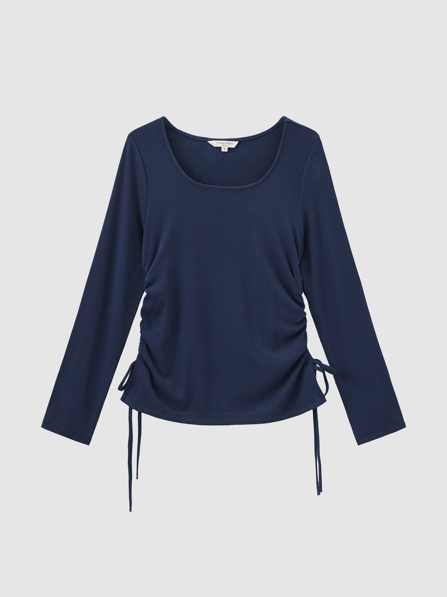 抽繩綁帶開衩上衣