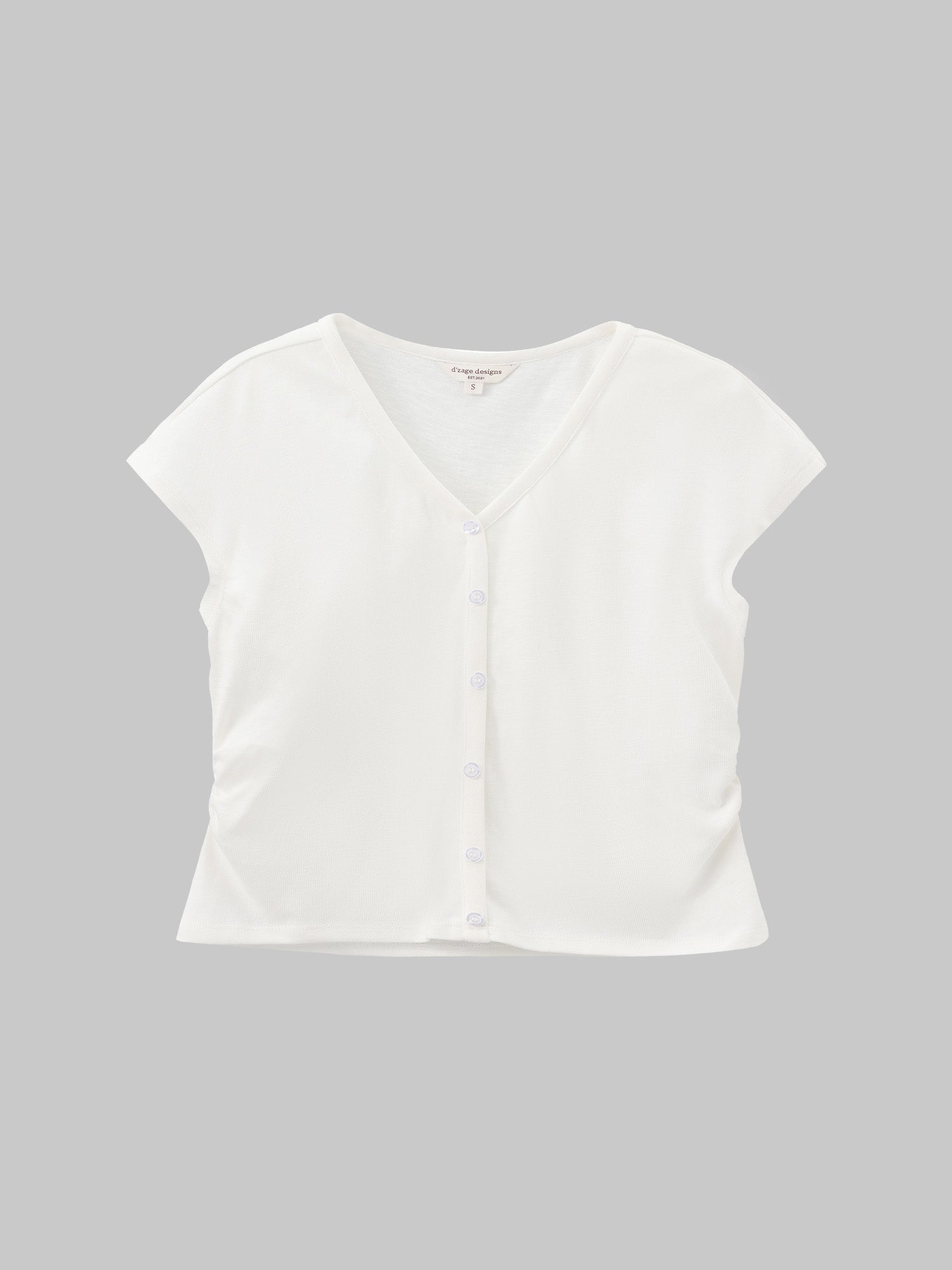 V-Neck Side Shirring Top