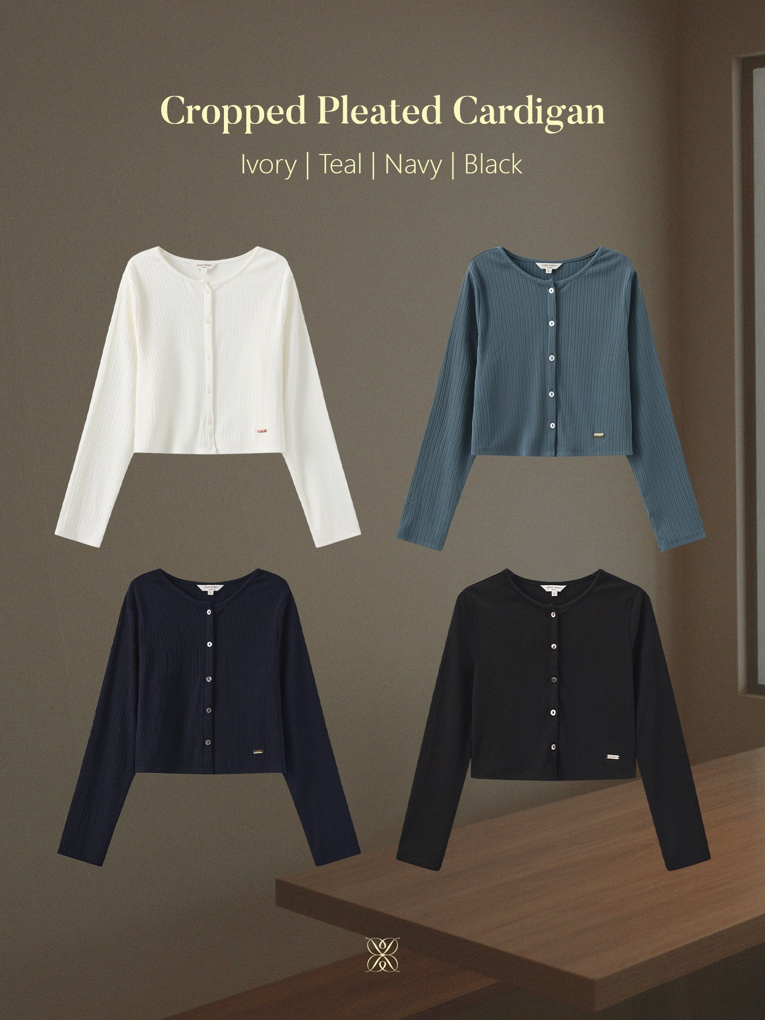 Cropped Pleated Cardigan