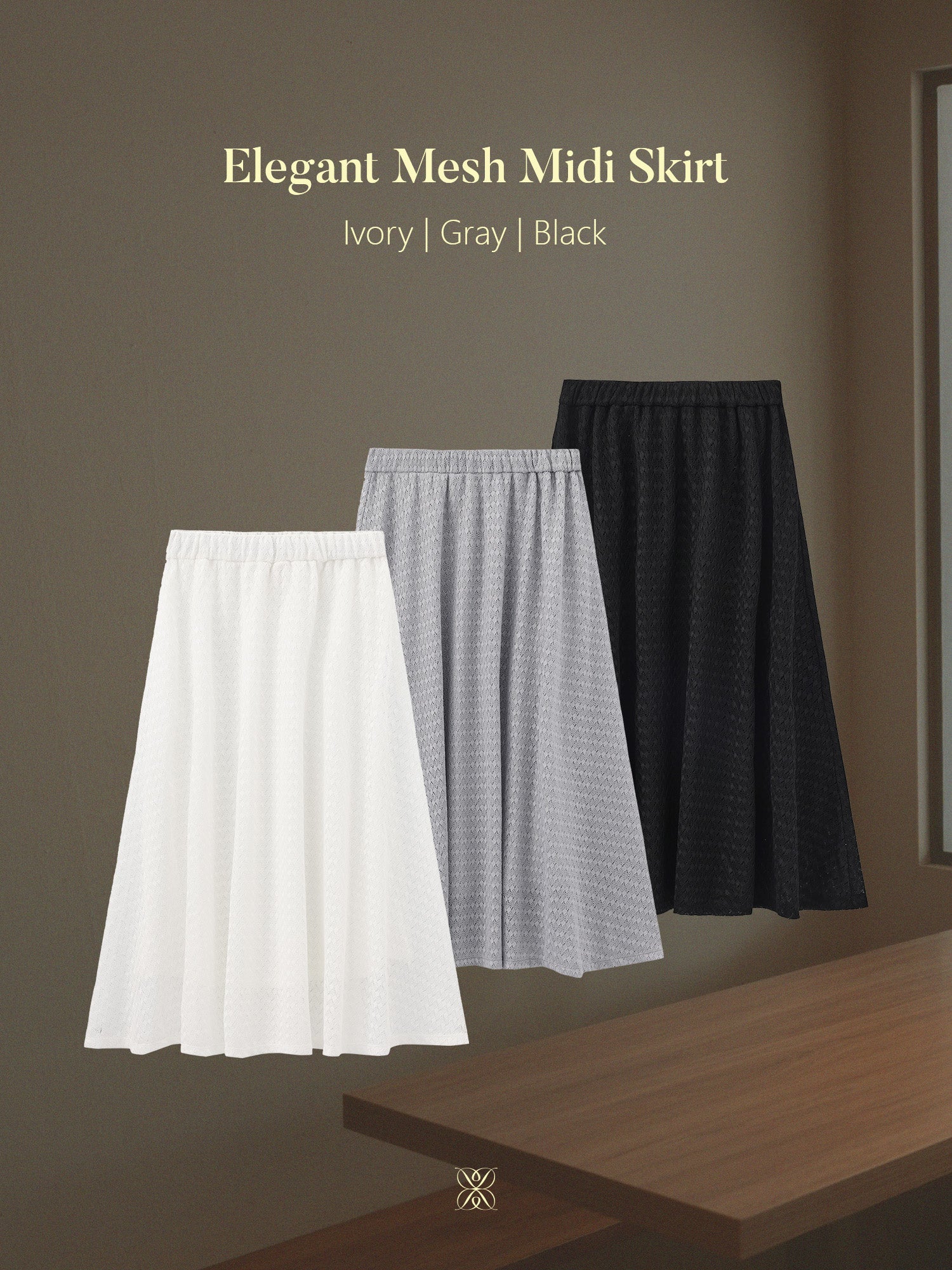 蕾絲感半身長裙