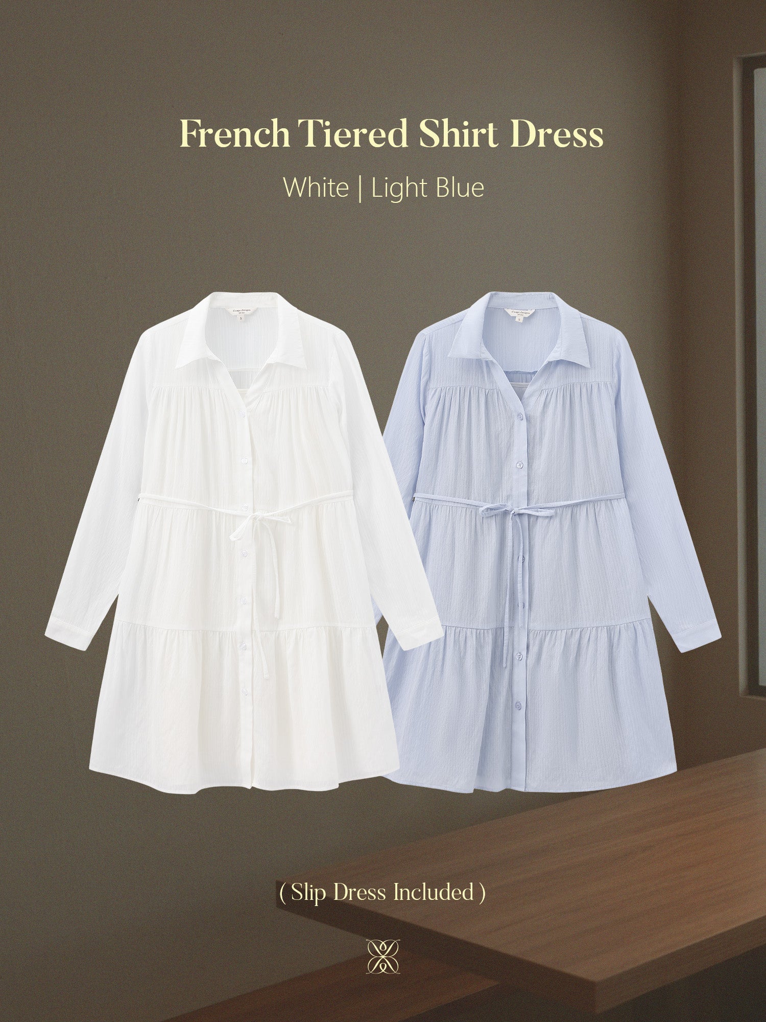 French Tiered Shirt Dress (Slip Dress Included)