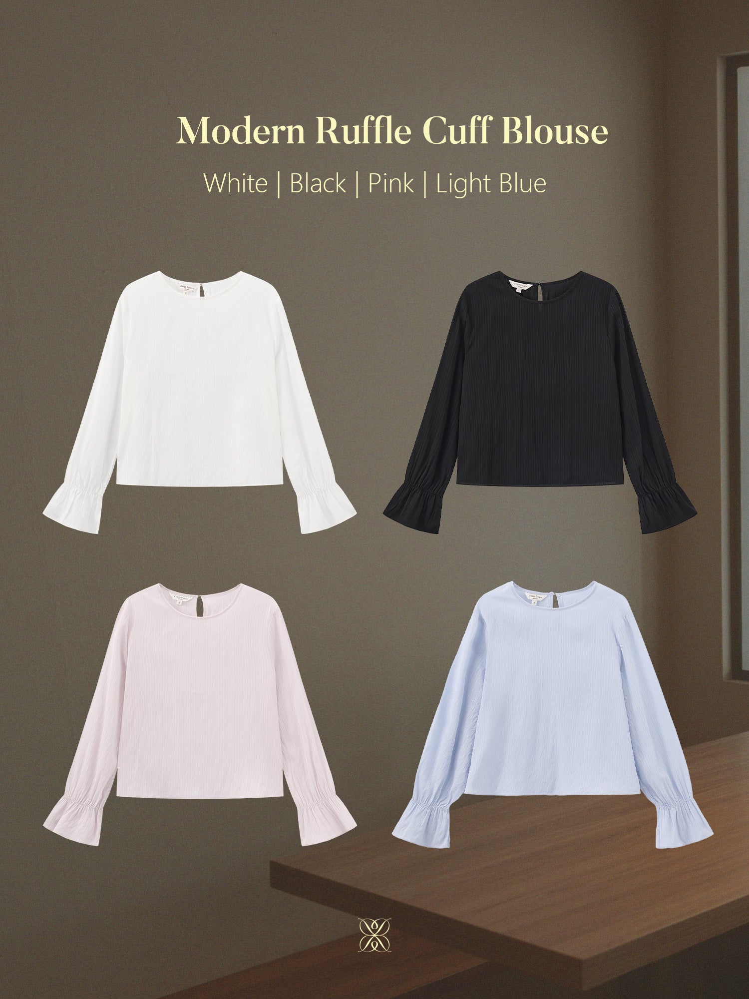Modern Ruffle Cuff Blouse