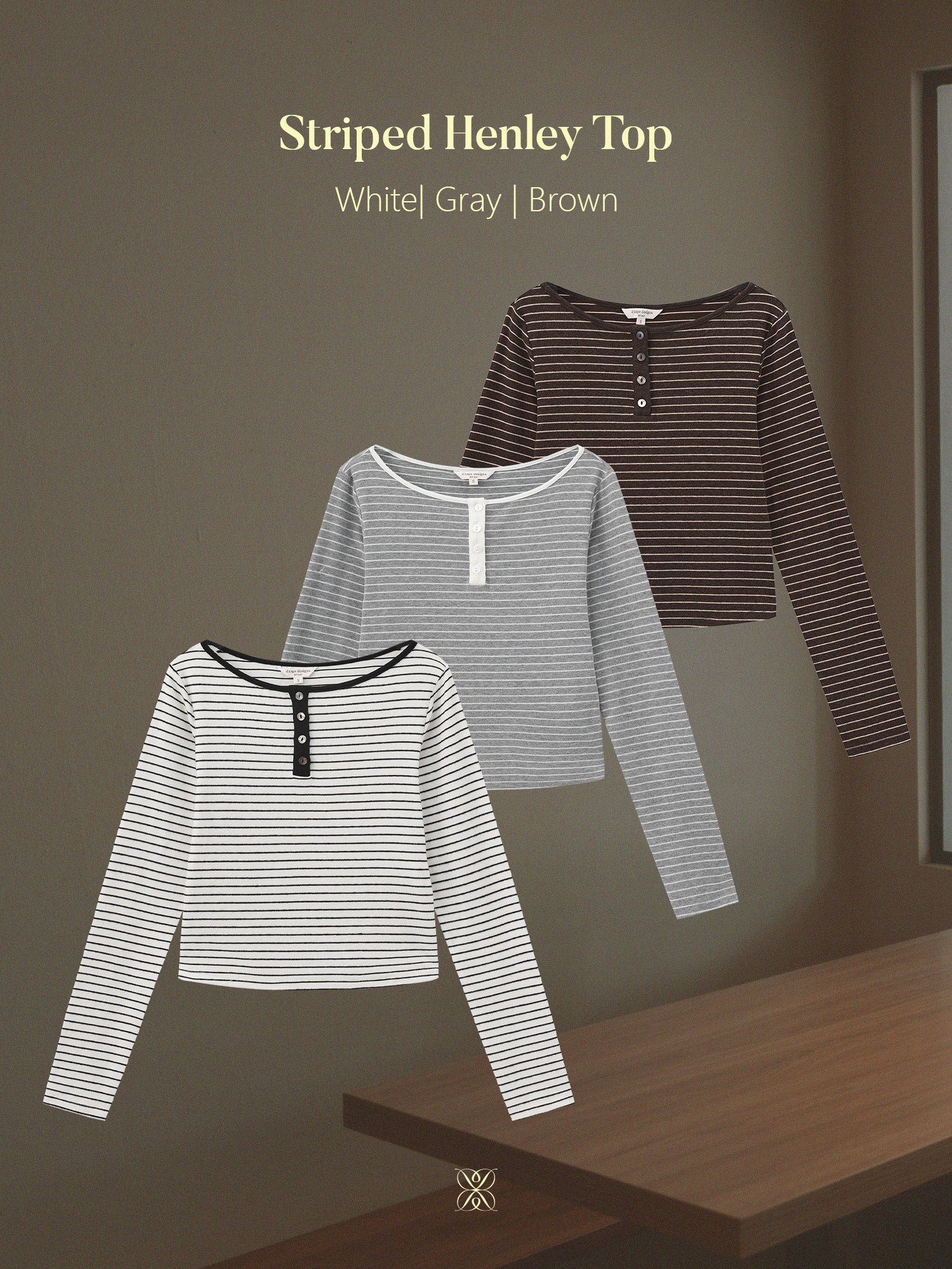 亨利領條紋上衣