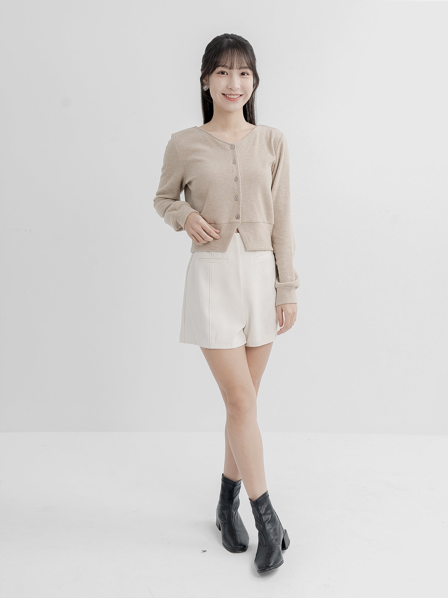 Fion Buttoned Knit Top (90% Cashmere)