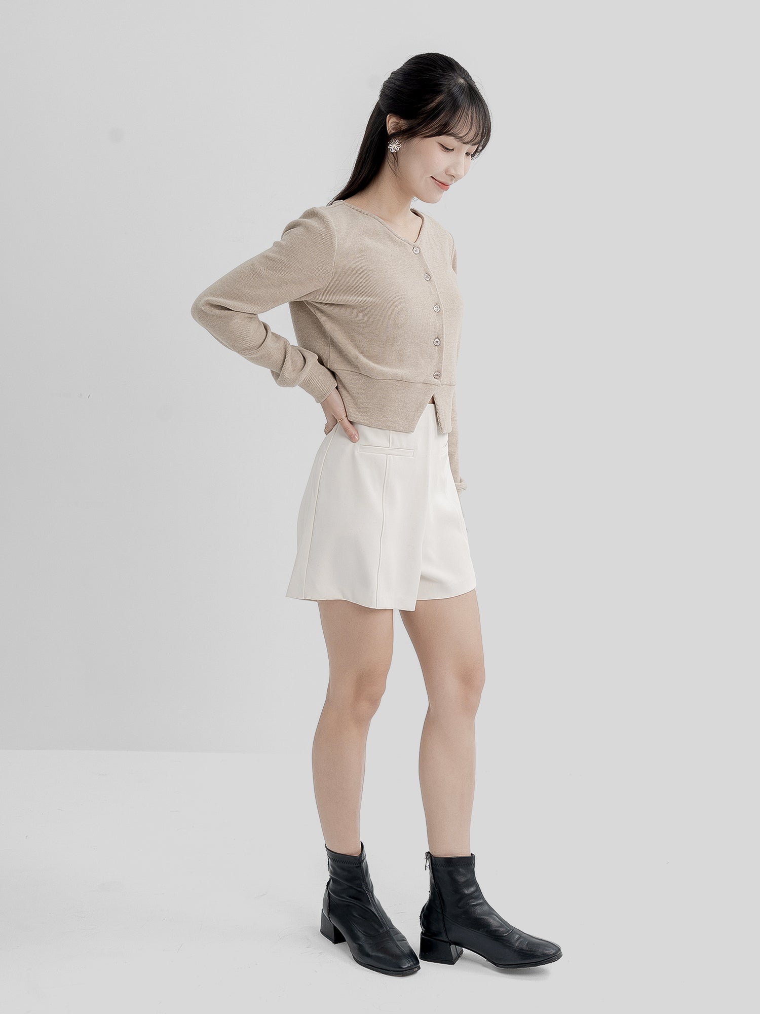 Fion Buttoned Knit Top (90% Cashmere)
