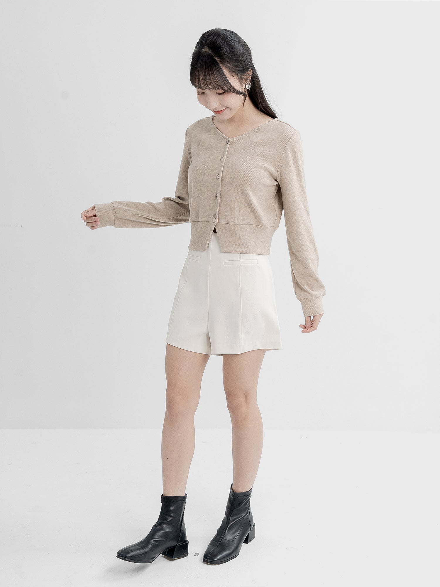 Fion Buttoned Knit Top (90% Cashmere)