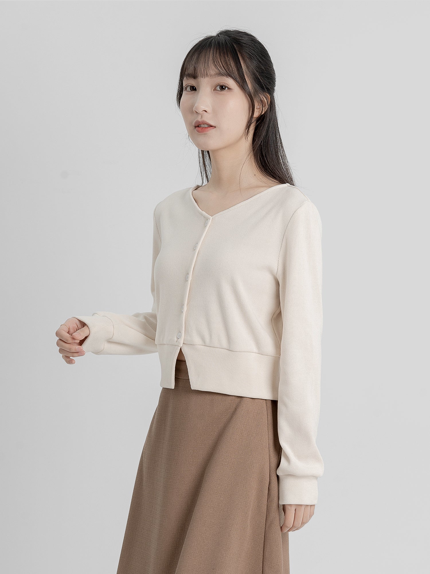 Fion Buttoned Knit Top (90% Cashmere)