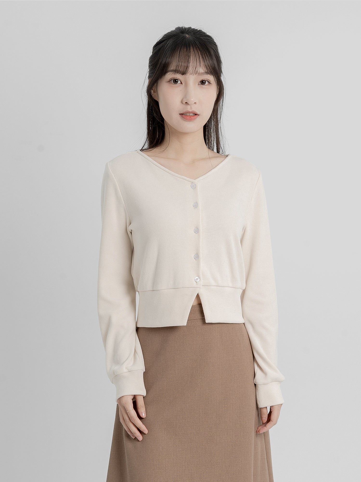 Fion Buttoned Knit Top (90% Cashmere)