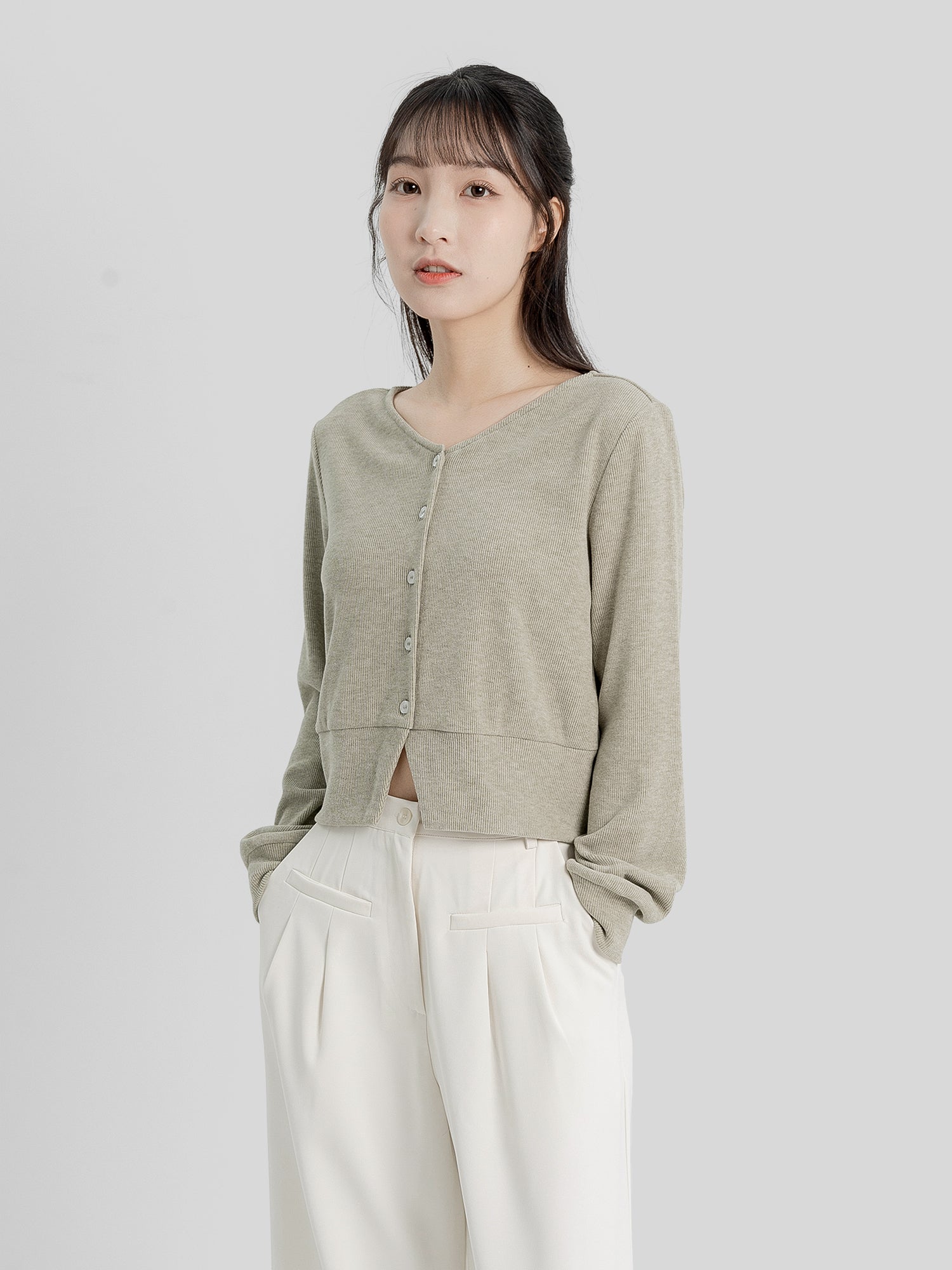 Fion Buttoned Knit Top (90% Cashmere)