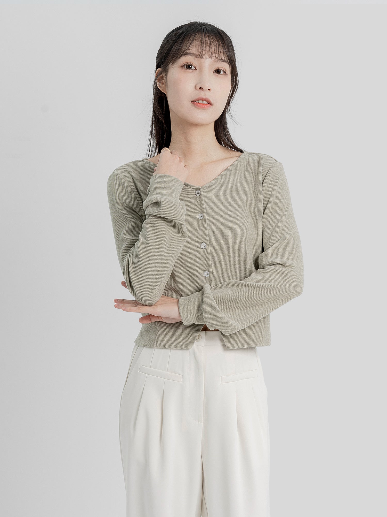 Fion Buttoned Knit Top (90% Cashmere)