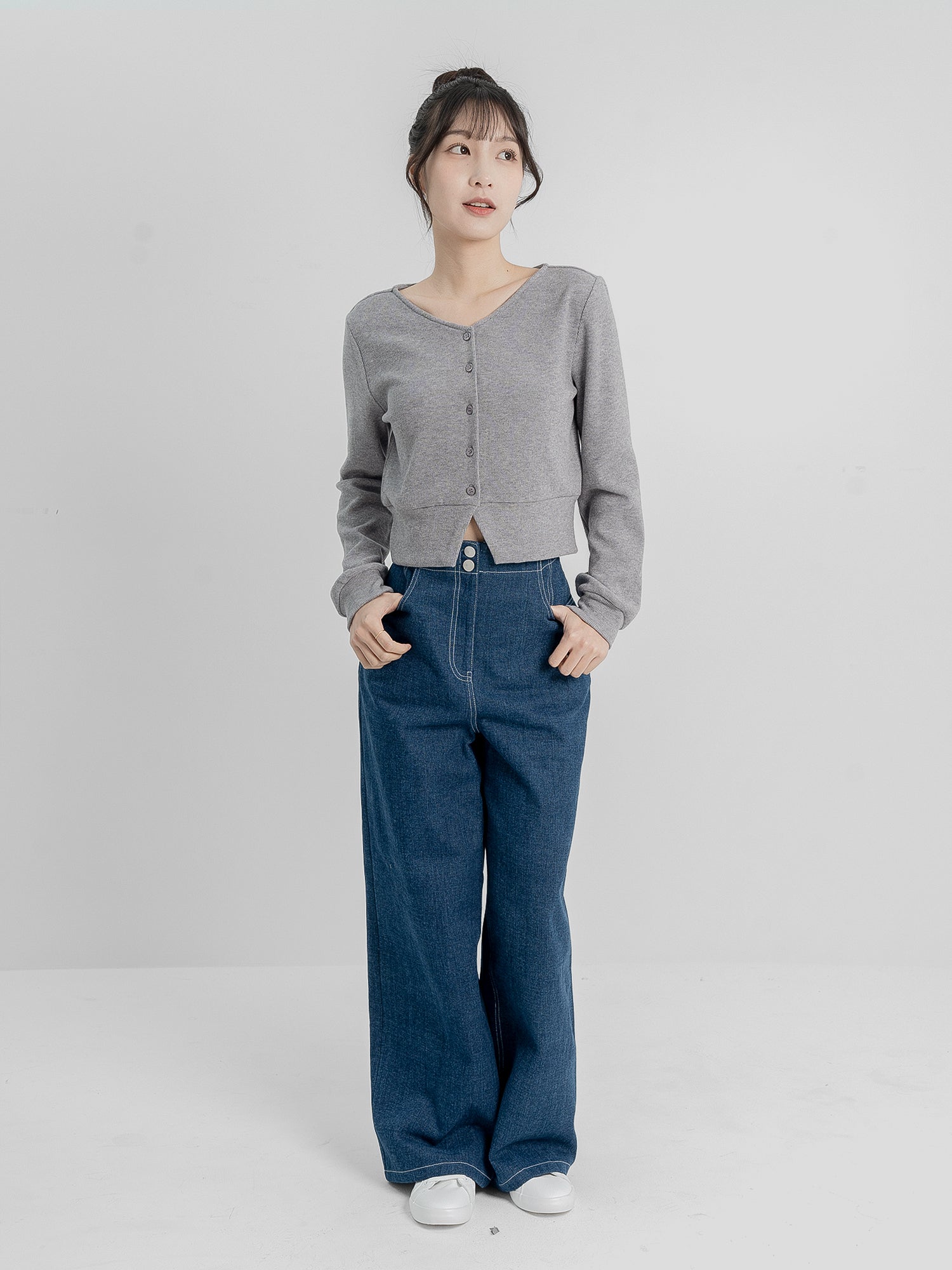 Fion Buttoned Knit Top (90% Cashmere)