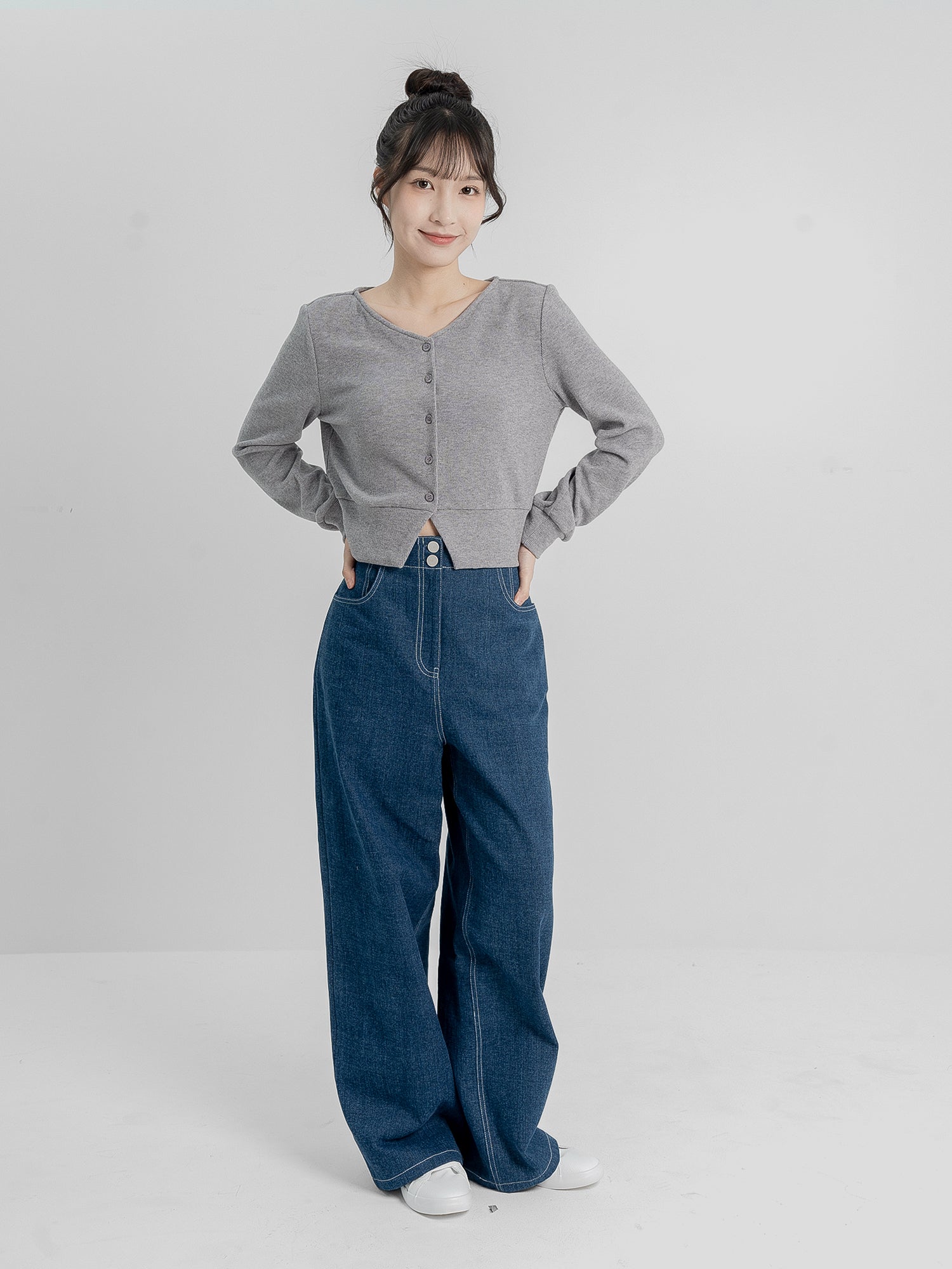 Fion Buttoned Knit Top (90% Cashmere)