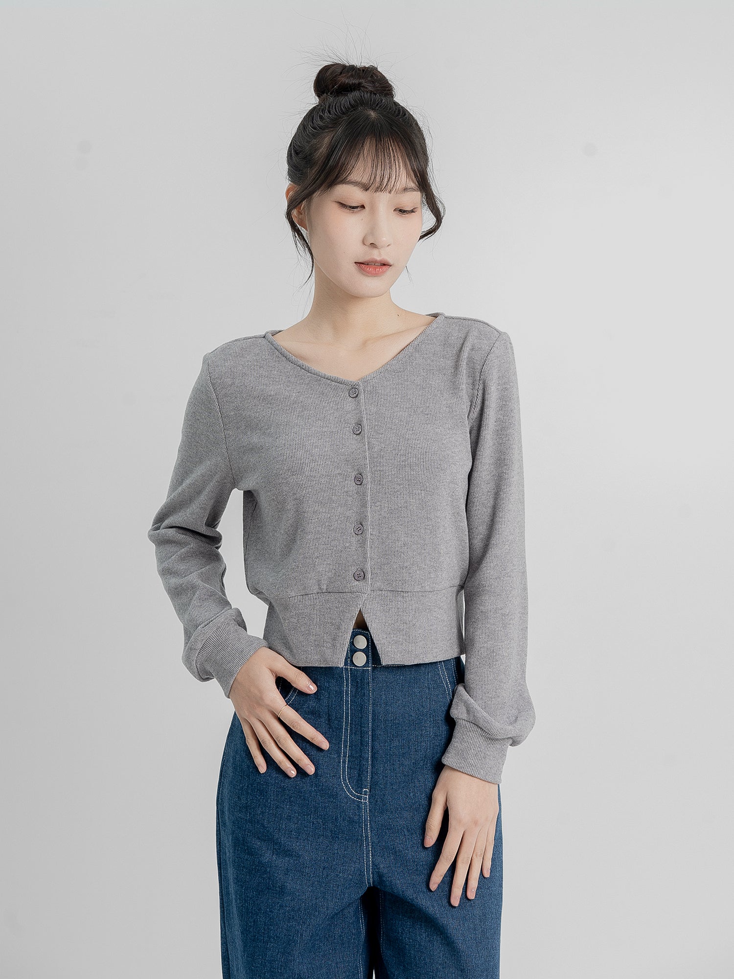 Fion Buttoned Knit Top (90% Cashmere)