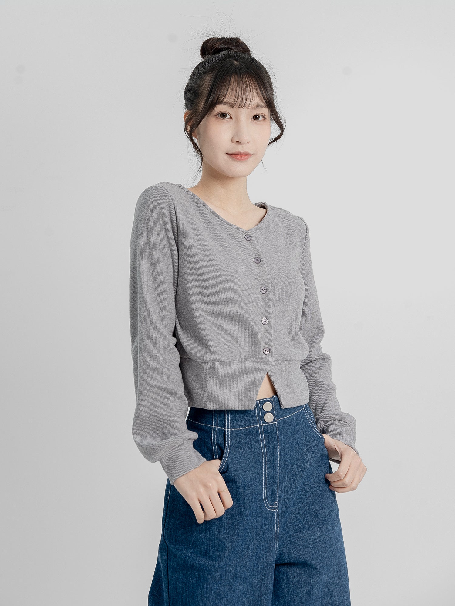 Fion Buttoned Knit Top (90% Cashmere)