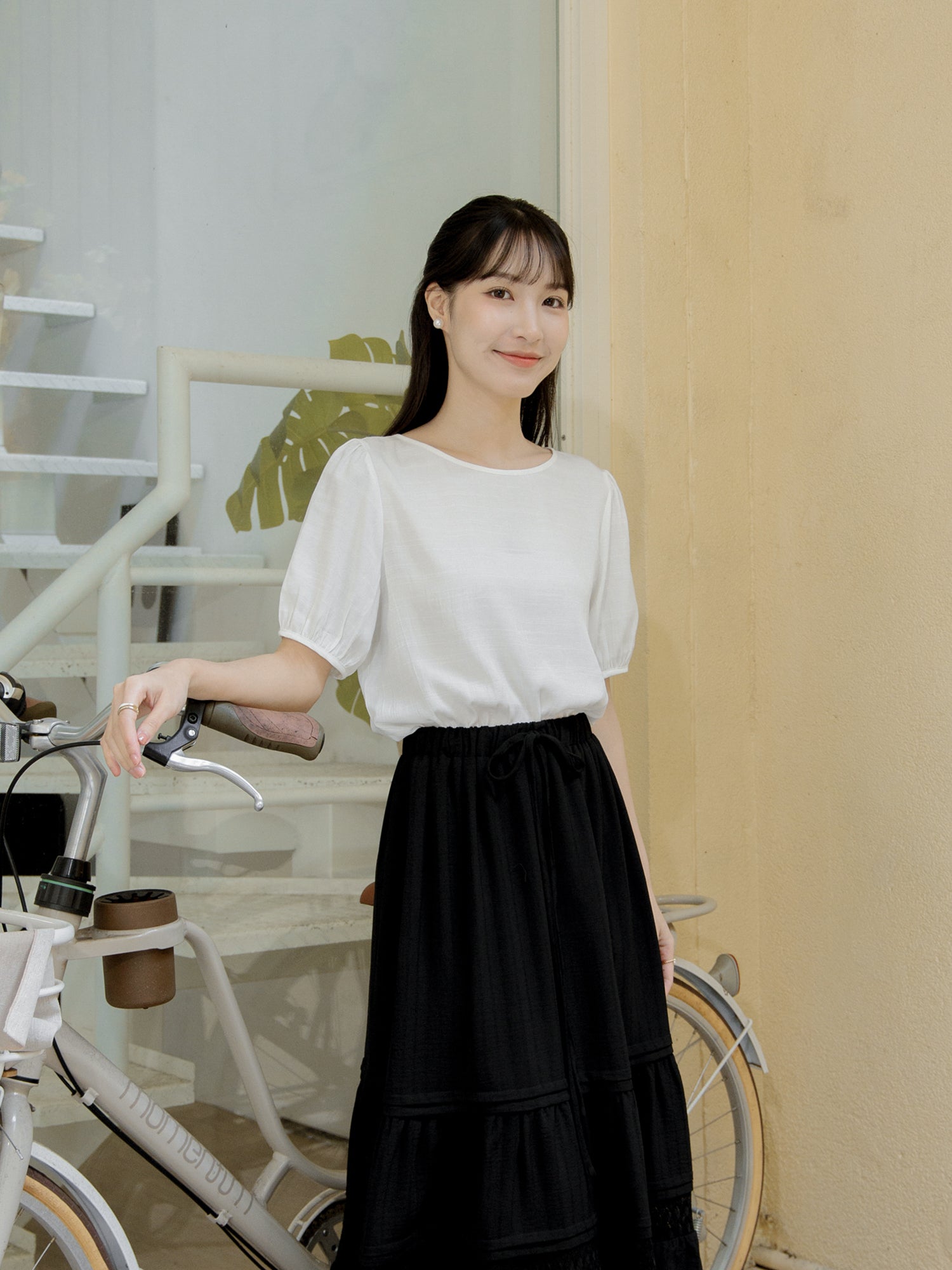Half Sleeve Tie Back Top