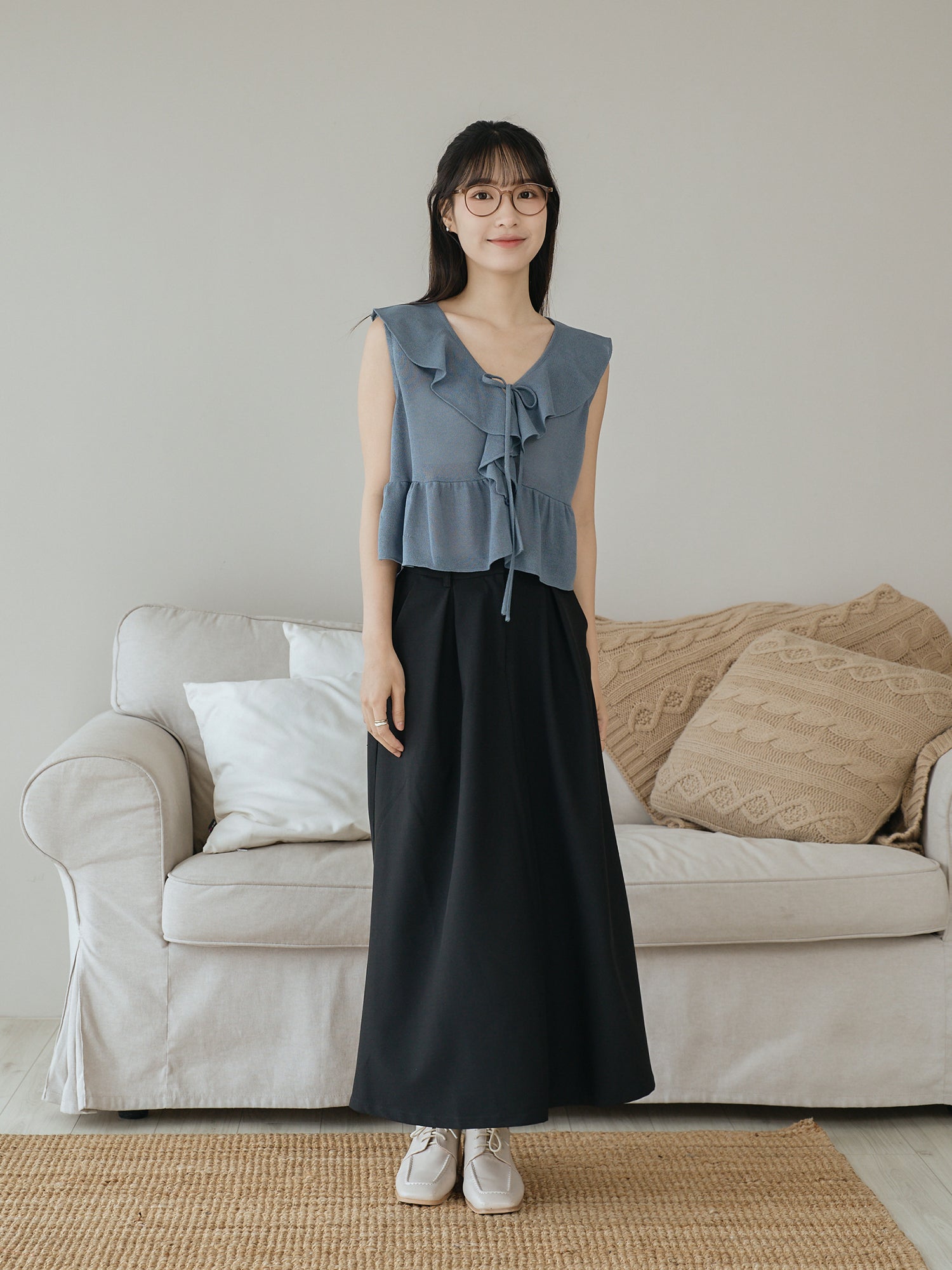 Pleated Midi Skirt
