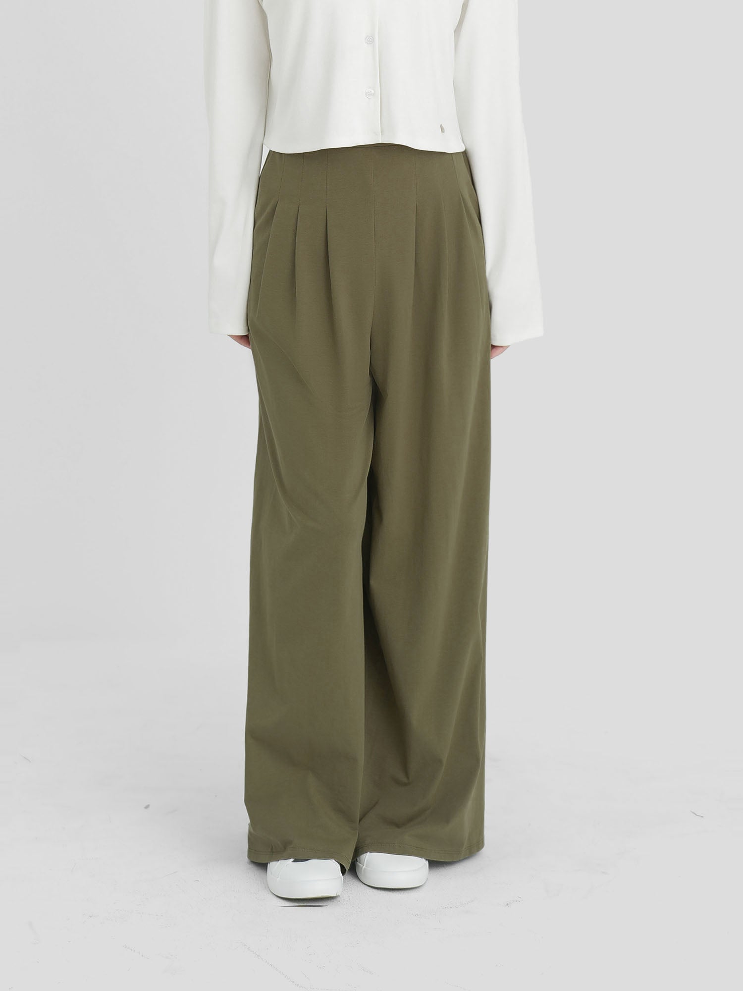 Cotton Pleated Wide Leg Pants (3 Colours)