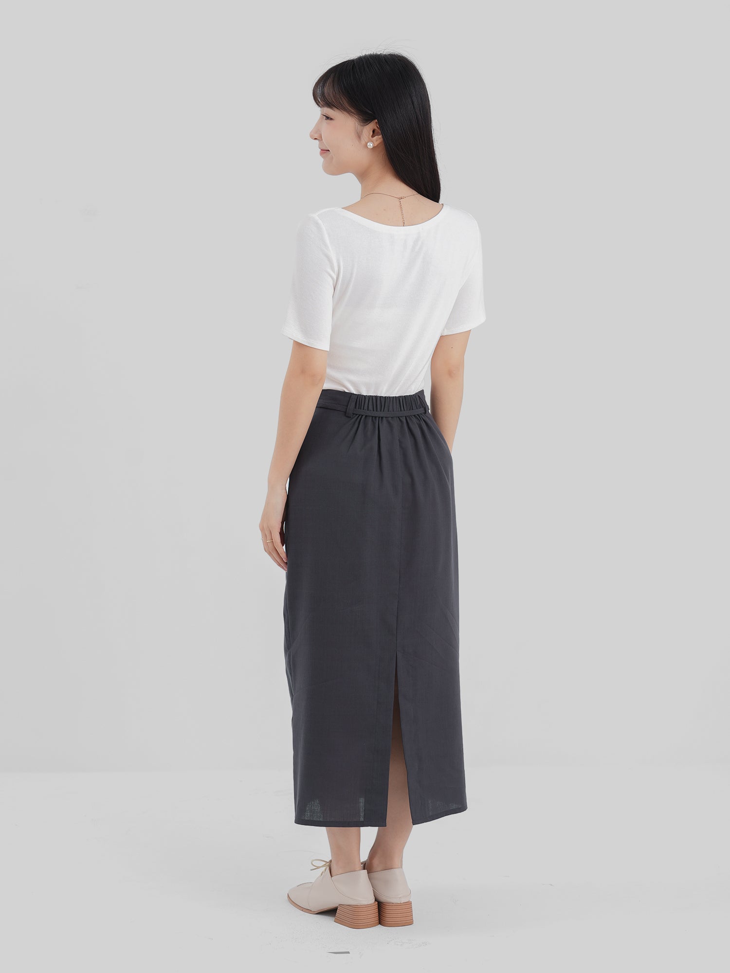 Back Slit Wrap Skirt