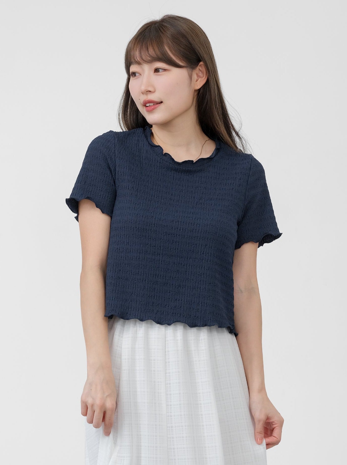 Eve Soft Wrinkle Ruffle Tee*