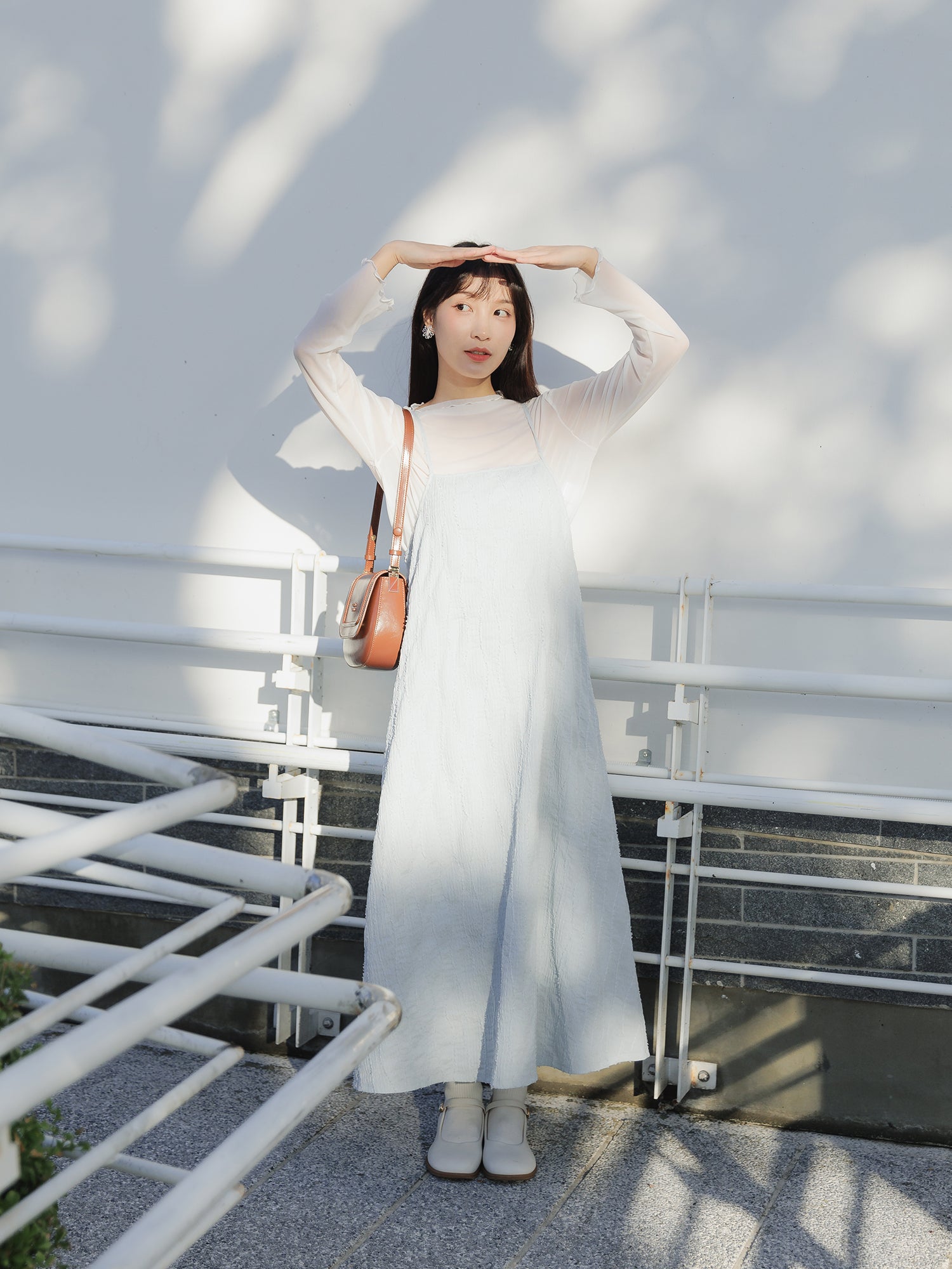 Rose 毛毛波紋吊帶裙