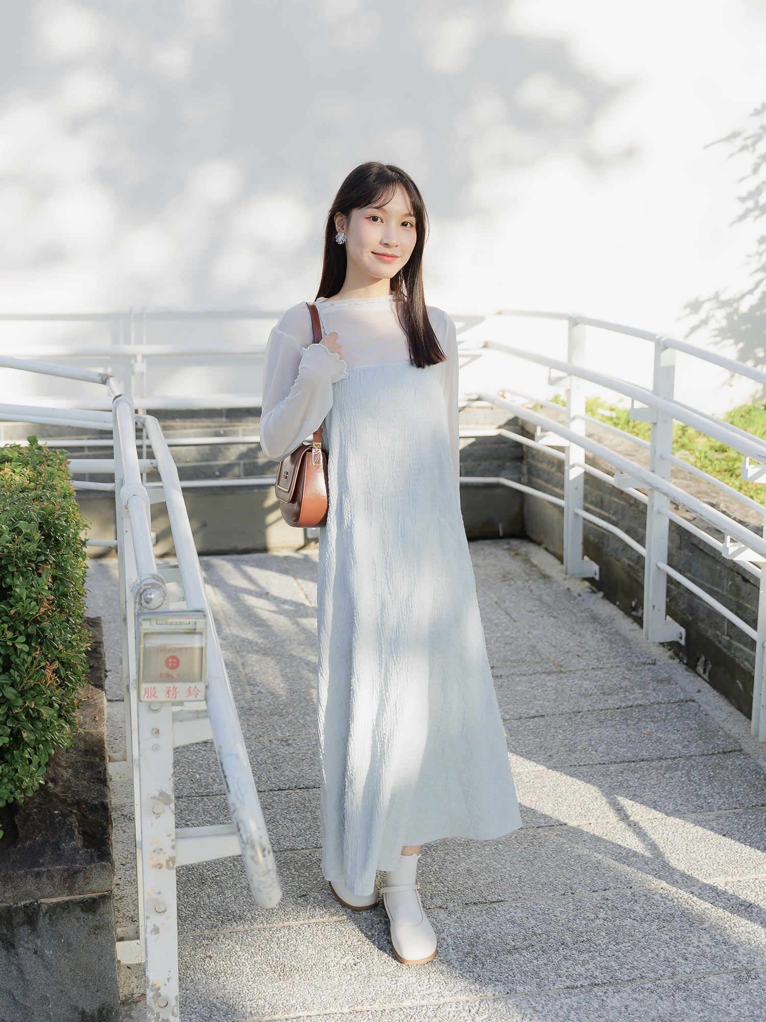 Rose 毛毛波紋吊帶裙