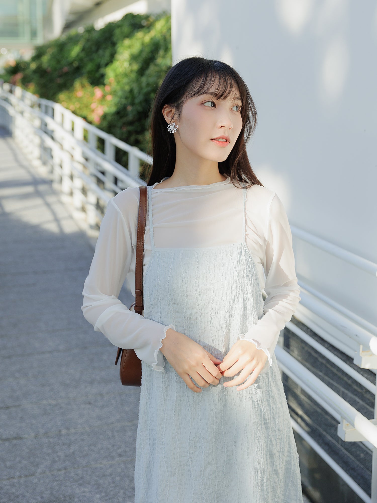 Rose 毛毛波紋吊帶裙