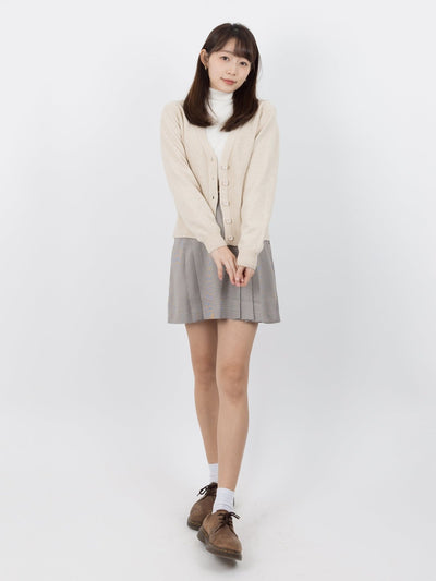 Quincy V-neck Knitted Cardigan - DAG-G-9639-22AlmondF - Almond Cream - F - D'ZAGE Designs