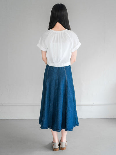 Perlin Buttoned Crop Blouse - DAG-DD0406-23IvoryS - Mochi Ivory - S - D'ZAGE Designs
