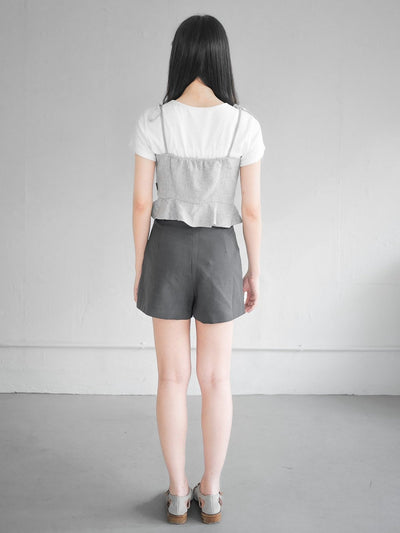 Tay Tie Shoulder Mini Top - DAG-DD0097-23LightGrayS - Gray - F - D'ZAGE Designs
