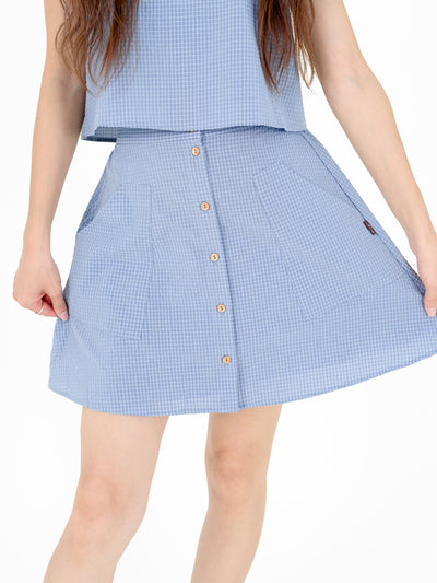 Connie Textured Checker Mini Skirt