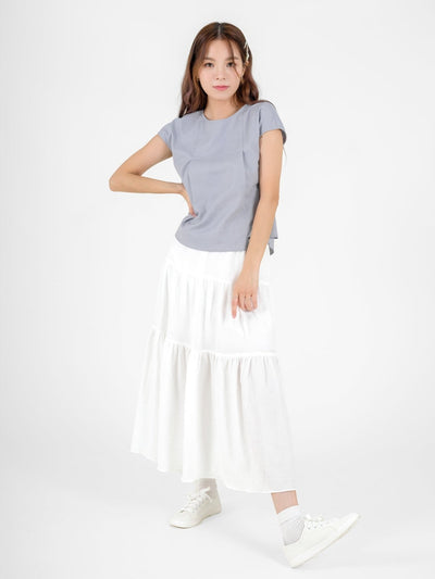 Ava Lace Up Top - DAG-DD9523-22IndigoF - Baby Blue - F - D'ZAGE Designs