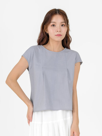 Ava Lace Up Top - DAG-DD9523-22IndigoF - Baby Blue - F - D'ZAGE Designs