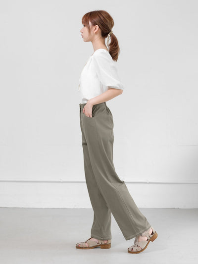 Marian Contrast Stitch Trousers - DAG-DD0721-23ForestS - Forest Green - S - D'ZAGE Designs
