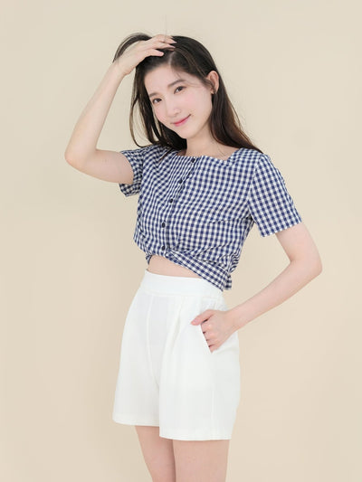 Pleated A-line Shorts Ivory - DAG-DD8509-21IvoryS - Mochi Ivory - S - D'ZAGE Designs