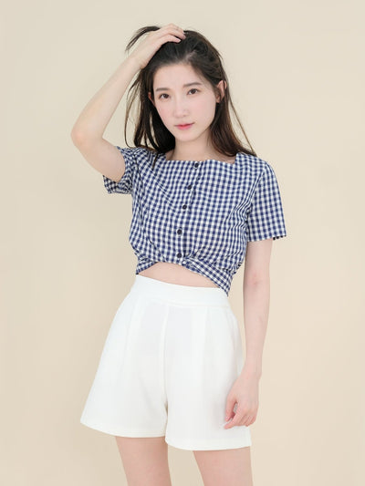Pleated A-line Shorts Ivory - DAG-DD8509-21IvoryS - Mochi Ivory - S - D'ZAGE Designs