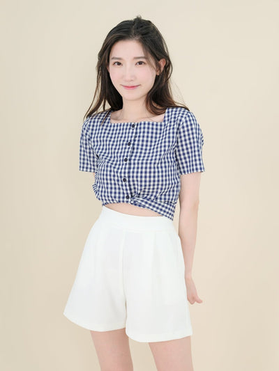Pleated A-line Shorts Ivory - DAG-DD8509-21IvoryS - Mochi Ivory - S - D'ZAGE Designs