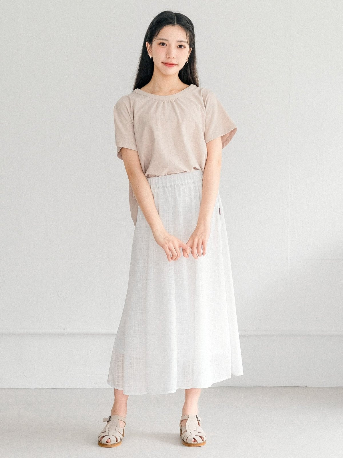 Shea Shirred Back Top - DAG-G-220153IvoryF - Oat Milk - F - D'ZAGE Designs