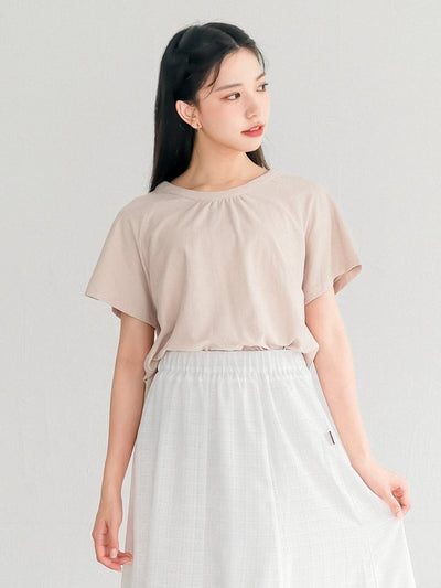Shea Shirred Back Top - DAG-G-220153IvoryF - Oat Milk - F - D'ZAGE Designs
