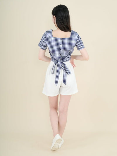 Alise Checkered Two-Way Top Navy - DAG-DD8657-21ClassicNavyS - Blue White Checkers - S - D'ZAGE Designs