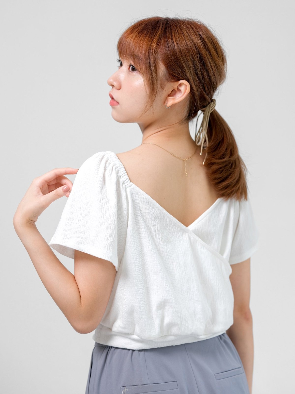 Juno Two Way Back Wrap Top - DAG-DD0706-23IvoryS - Ivory - S - D'ZAGE Designs