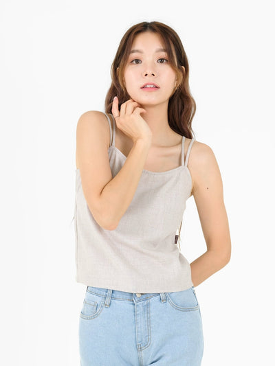 Esmae Cross Back Camisole - DAG-DD9529-22ChalkF - Gray - F - D'ZAGE Designs