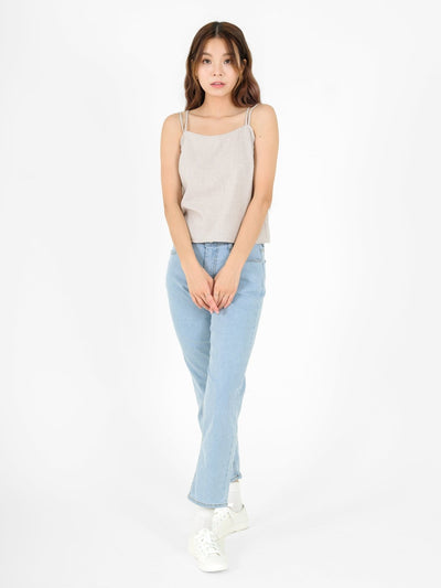 Esmae Cross Back Camisole - DAG-DD9529-22ChalkF - Gray - F - D'ZAGE Designs