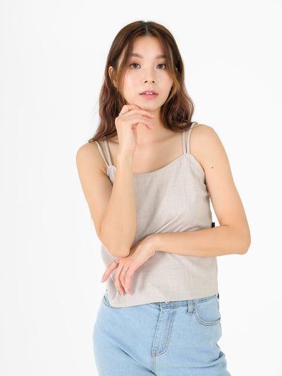 Esmae Cross Back Camisole - DAG-DD9529-22ChalkF - Gray - F - D'ZAGE Designs