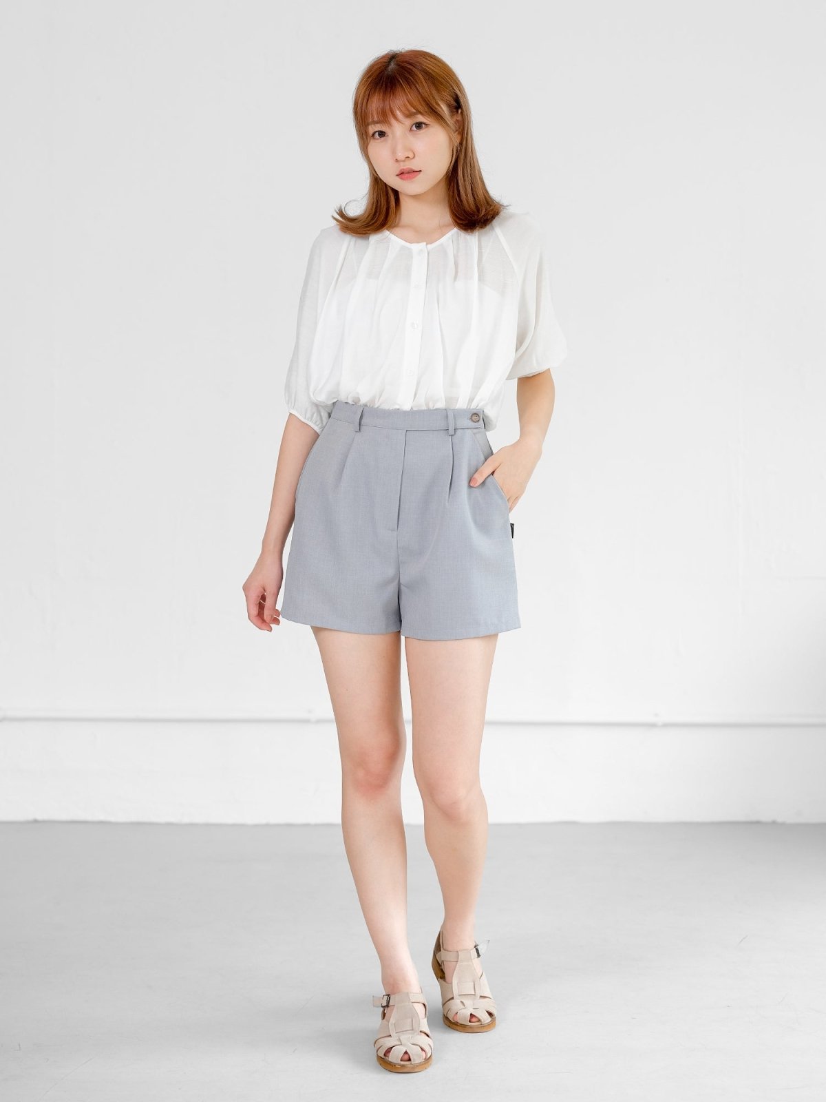 Pye Pleat Tailored Shorts - DAG-DD9470-23BabyBlueS - Baby Blue - S - D'ZAGE Designs