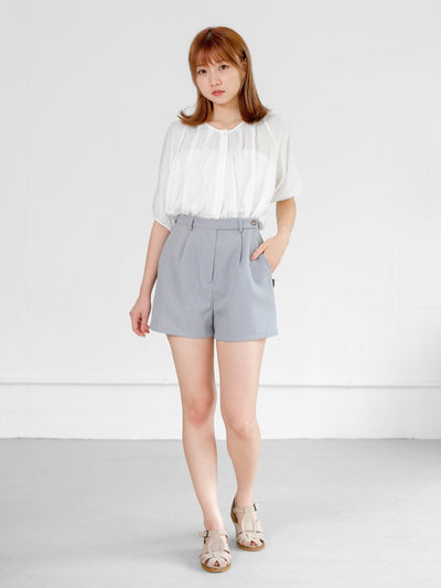 Pye Pleat Tailored Shorts - DAG-DD9470-23BabyBlueS - Baby Blue - S - D'ZAGE Designs