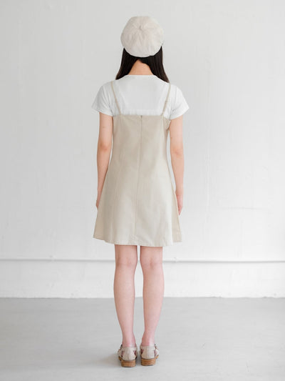 Lunar Slim Cut Strapped Dress - DAG-G-220192CreamS - Cream - S - D'ZAGE Designs