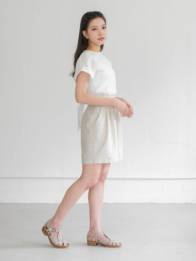 Leah Tie Waist Linen Cotton Shorts - DAG-G-220194OatMilkS - Oat Milk - S - D'ZAGE Designs