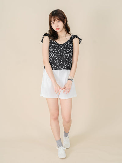Pleated A-line Shorts Ivory - DAG-DD8509-21IvoryS - Mochi Ivory - S - D'ZAGE Designs