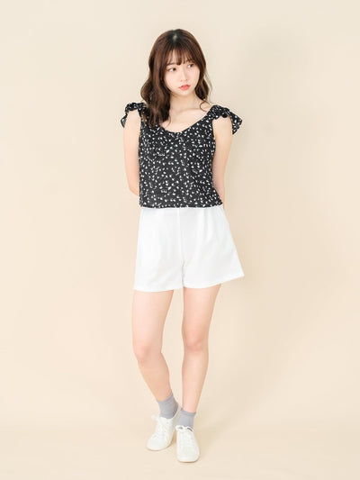 Pleated A-line Shorts Ivory - DAG-DD8509-21IvoryS - Mochi Ivory - S - D'ZAGE Designs